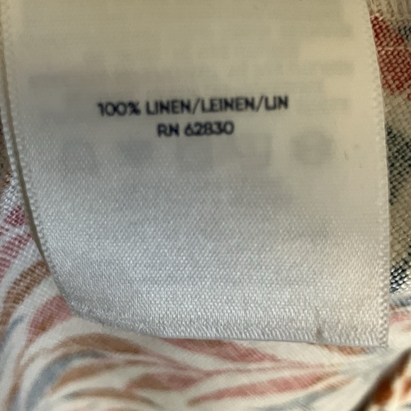 Lands End Dress Womens Size 1X Multicolor Sleeveless Linen in a Cream Color - Picture 9 of 11